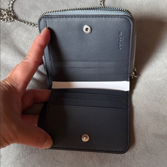 Coach Gray Croc-Embossed Mini Bag with Chain - Picture 4 of 6